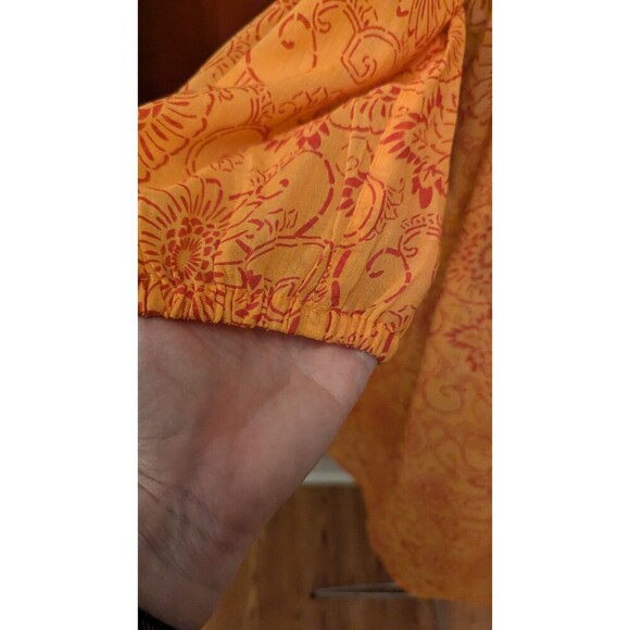 French Connection Orange Red Floral Off The Shoulder Dress M Beachy Cover Up - Picture 2 of 5
